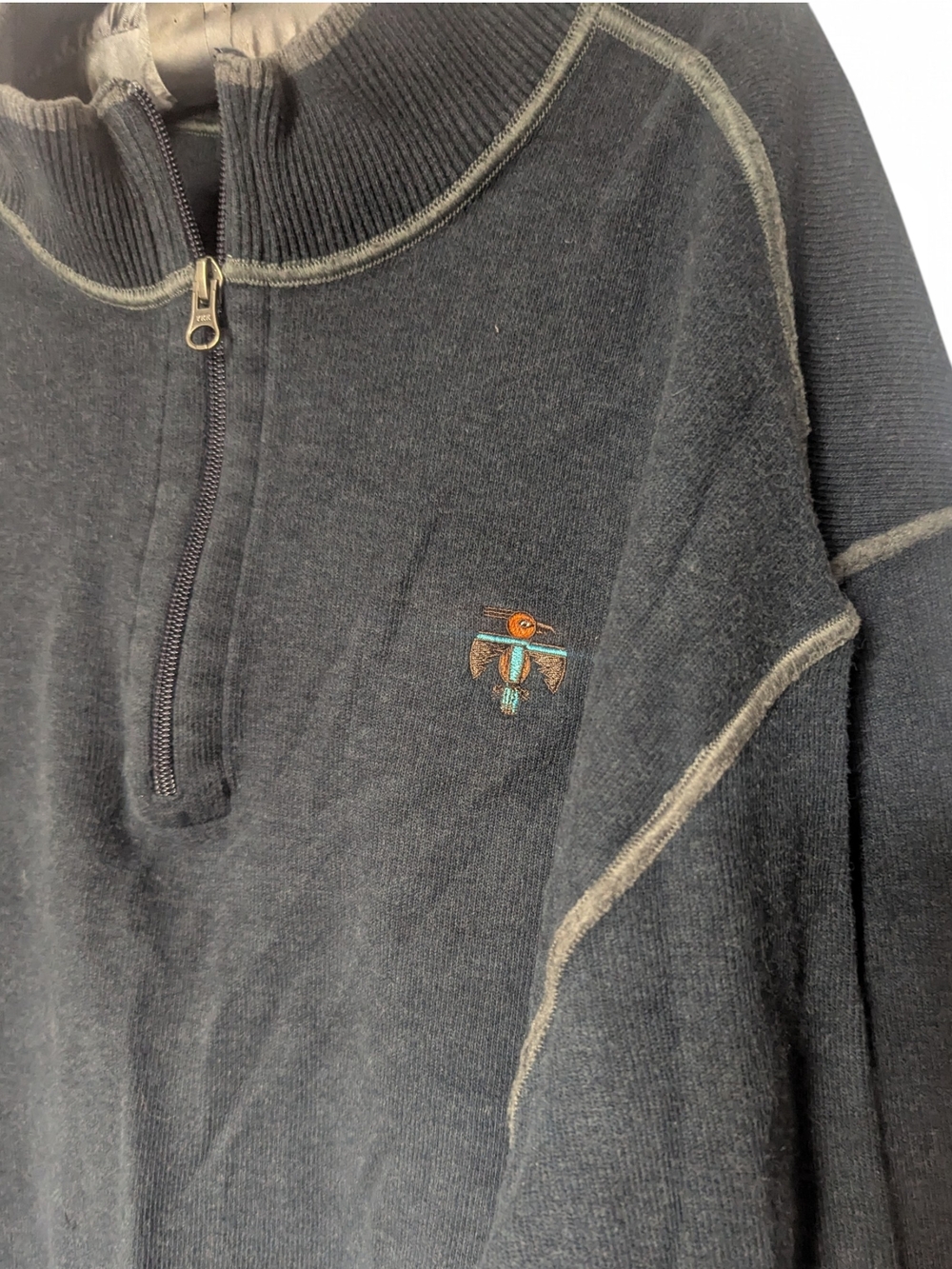 Cutter & Buck Thunderbird CC Navy Quarter Zip Golf Pullover 100% Cotton XXL